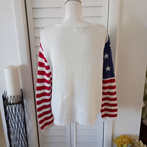 Grayson Threads American Flag loose knit Casual Sweater XL - Picture 4 of 8